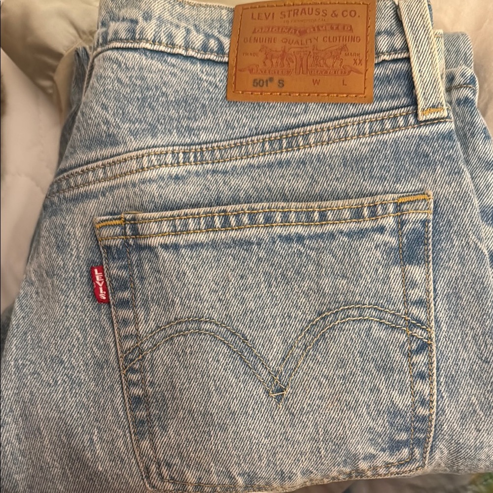 Levi's 501 S skinny Light Blue Denim Jeans - Picture 4 of 5